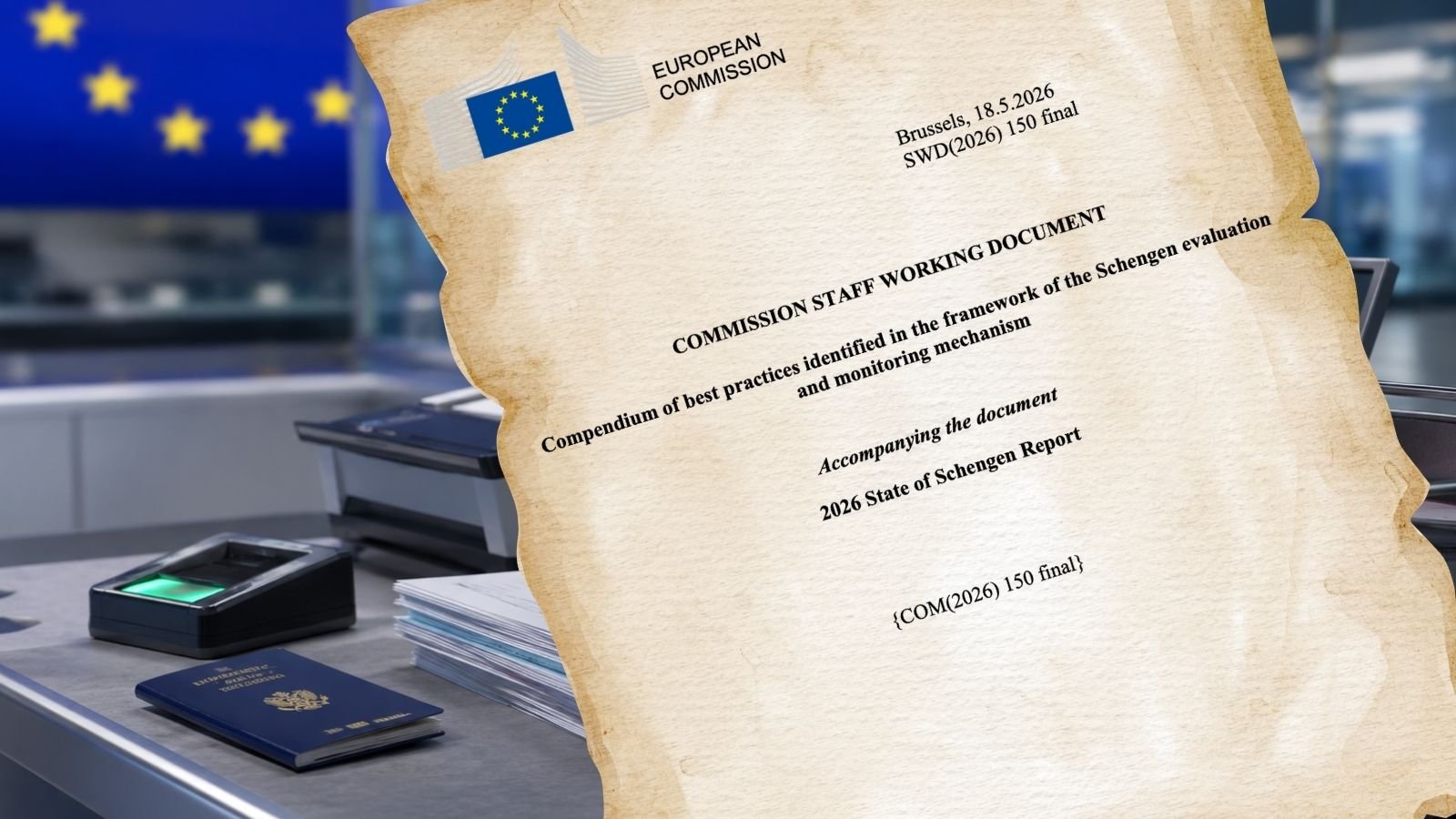 Avrupa Komisyonu’nun 2026 Schengen Raporu’na eşlik eden çalışma belgesinin kapak sayfası