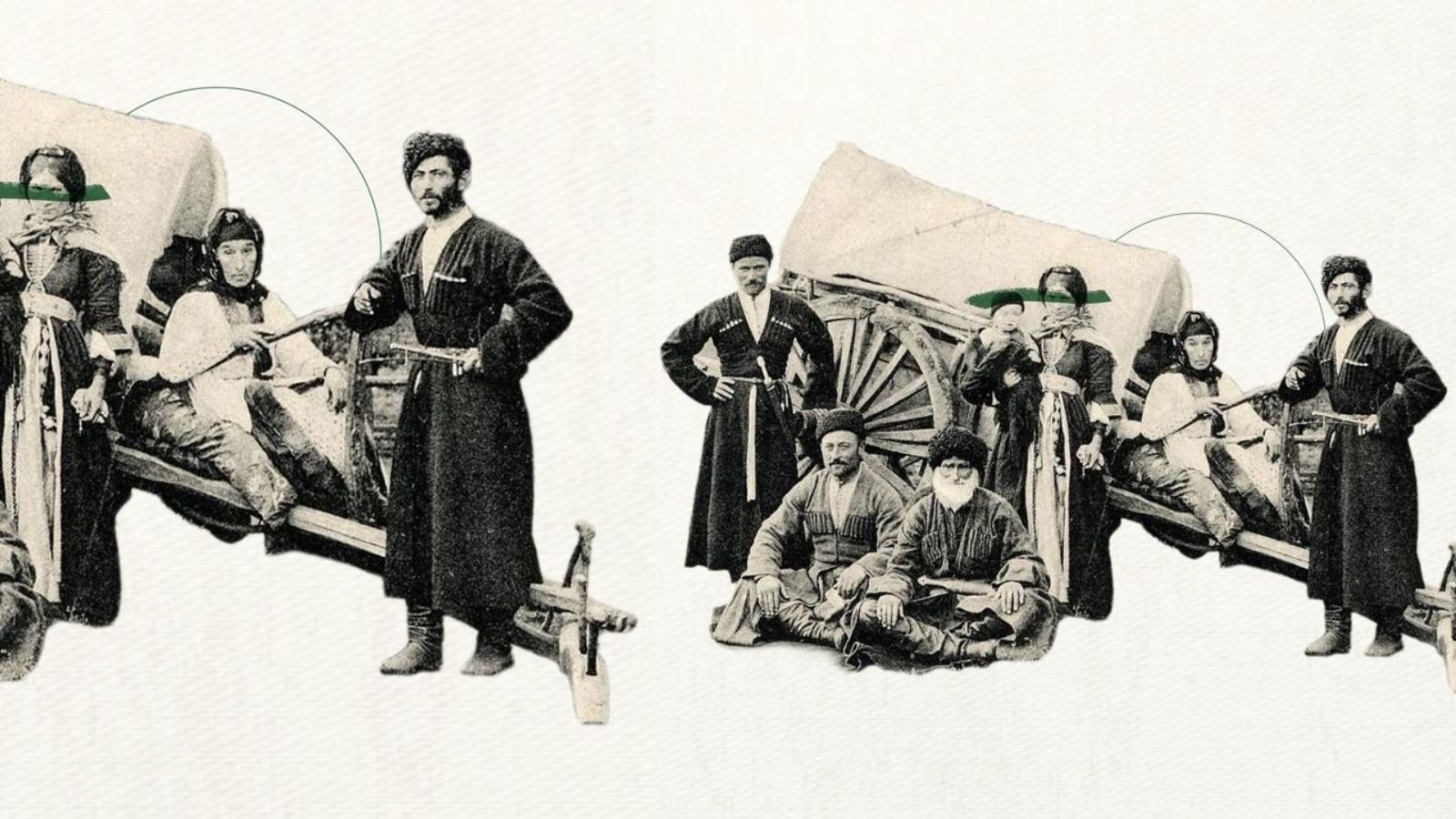 Çerkes kültürünü, Kafkasya hafızasını ve sürgün yollarını temsil eden tarihî anlatım görseli