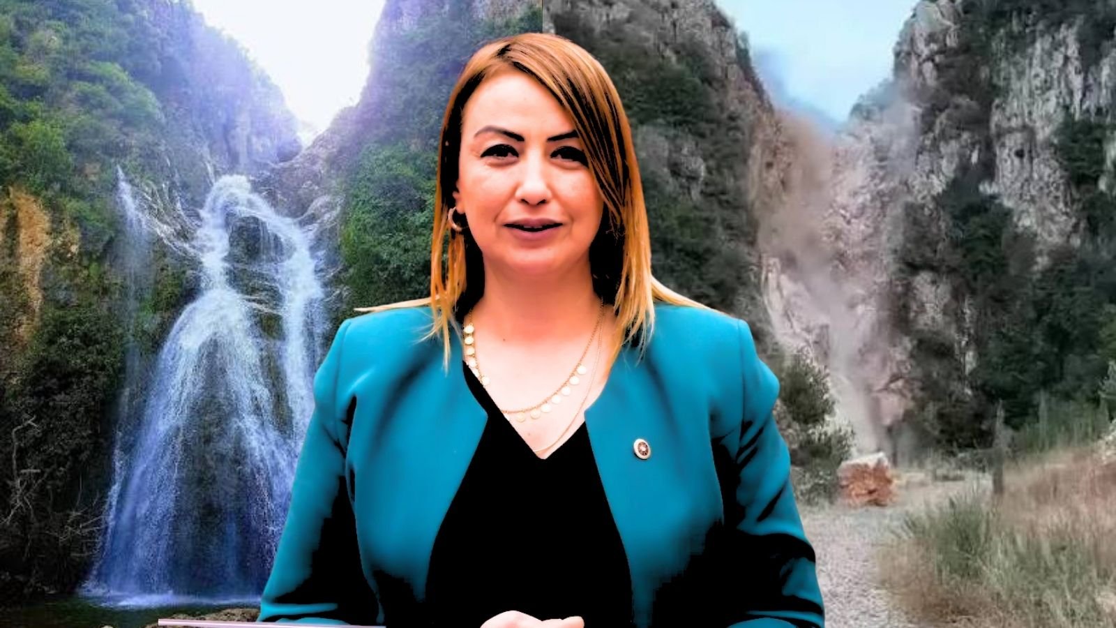 Hatay’ın Defne ilçesindeki Dekuk Şelalesi’nin korunmasını konu alan görsel
