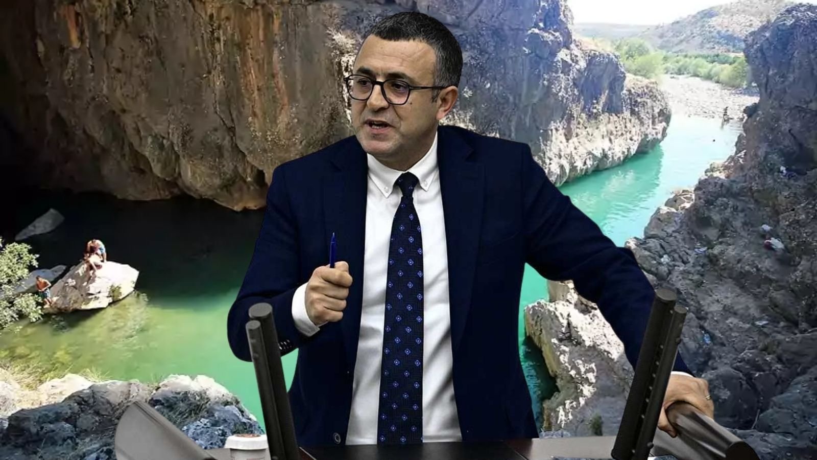 Birkleyn Mağaraları yakınında planlanan kalker ocağı projesini anlatan görsel