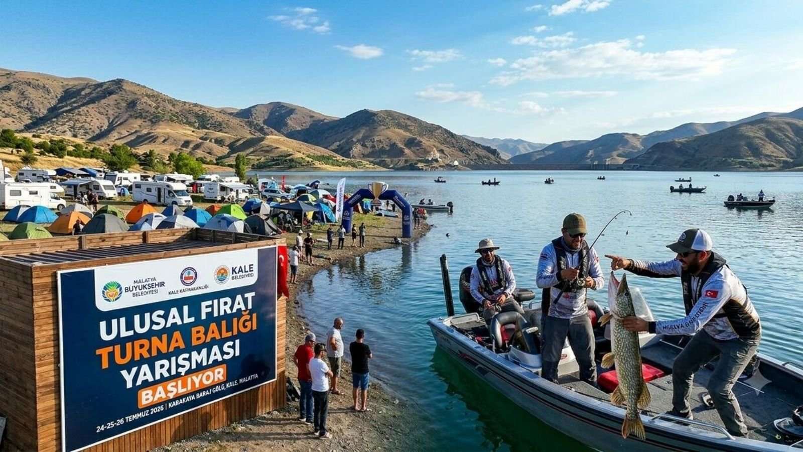Karakaya Baraj Gölü’nde düzenlenecek Ulusal Fırat Turna Balığı Yarışmasının duyuru görseli