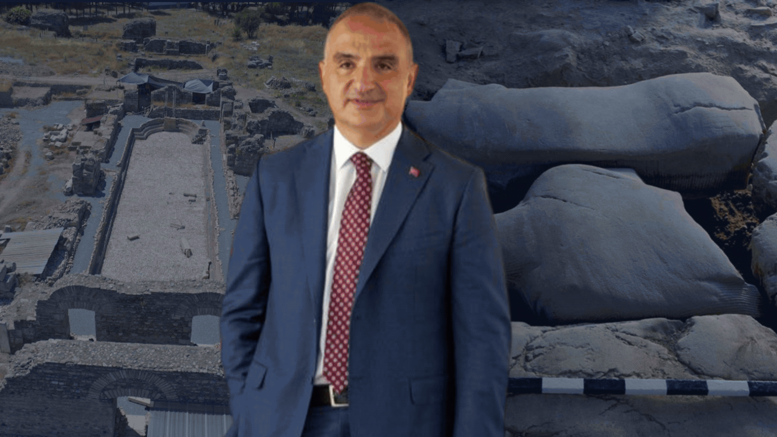 Tralleis’te ortaya çıkarılan antik havuz ve Sardes’te bulunan mermer genç erkek heykeli