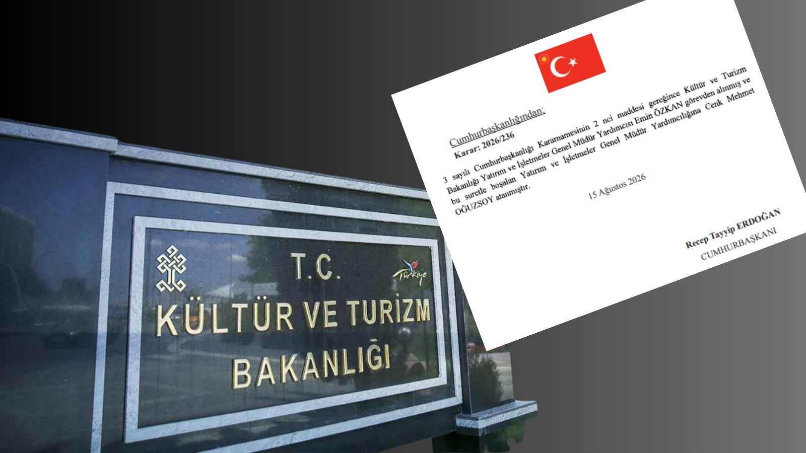 Emin Özkan’ın görevden alınması ve Cenk Mehmet Oğuzsoy’un atanmasına ilişkin Cumhurbaşkanlığı kararı