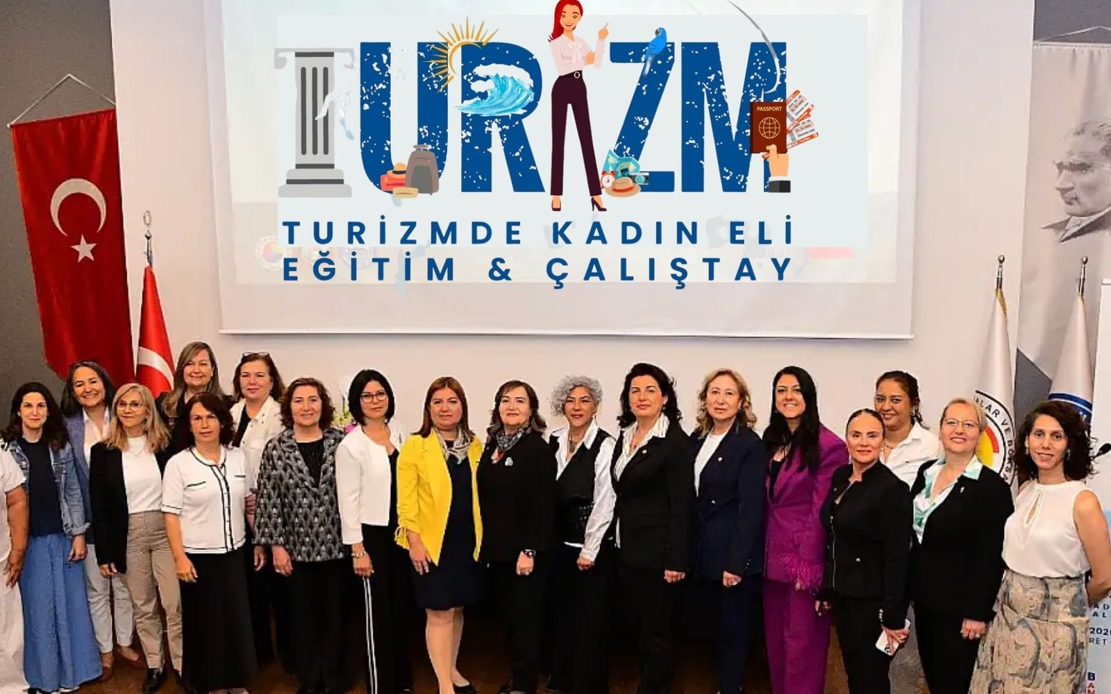 Bodrum Ticaret Odası salonunda Turizmde Kadın Eli eğitim ve çalıştay programına katılanlar