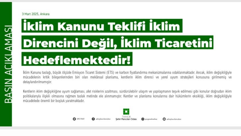 İklim Kanunu taslağı iklim direncini göz ardı mı ediyor?