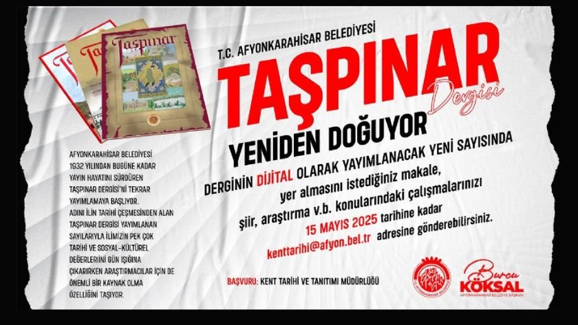 Taşpınar Dergisi dijital ortamda yeniden yayın hayatına başlıyor