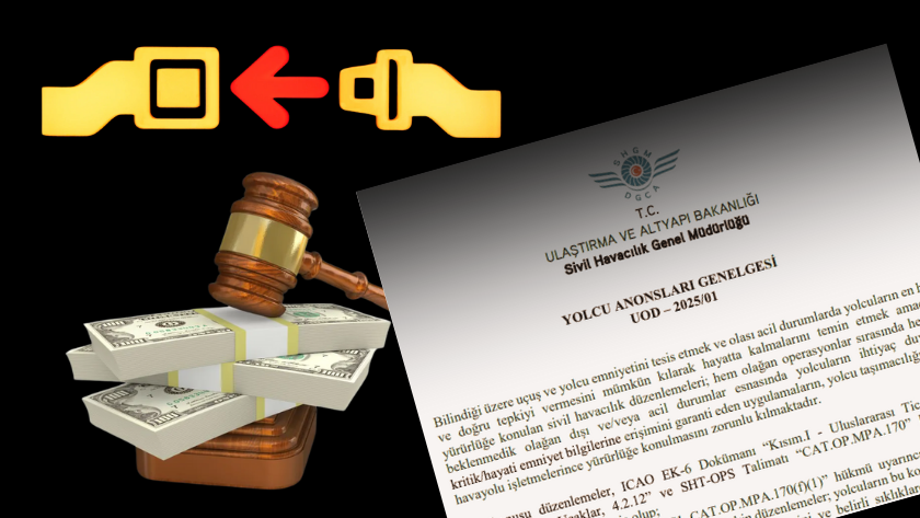 Uçak inmeden kemer açanlara ceza kesilecek